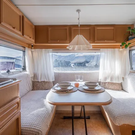 Retro Camper In Center *