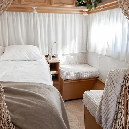 Retro Camper In Center